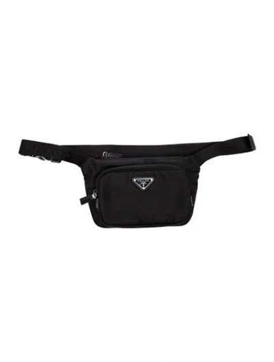 Pre-owned Prada Saffiano Leather Belt Bag In Black