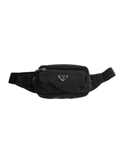 Pre-owned Prada Saffiano Leather Belt Bag In Black
