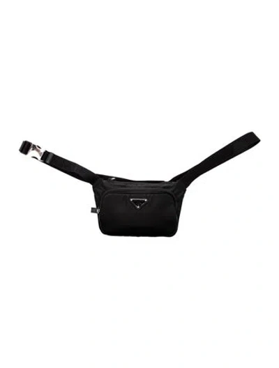 Pre-owned Prada Saffiano Leather Belt Bag In Black