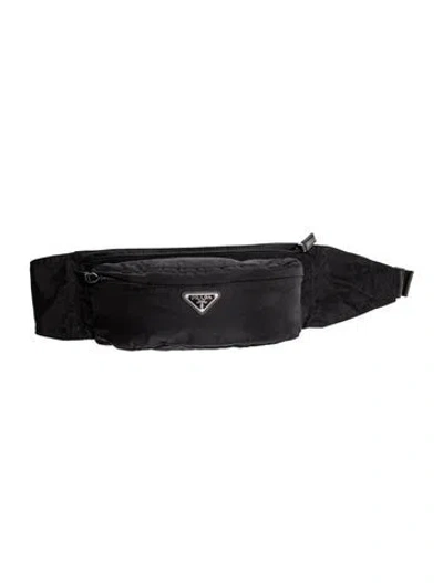 Pre-owned Prada Saffiano Leather Belt Bag In Black