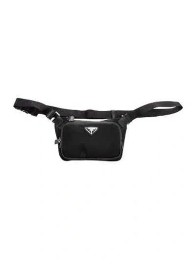 Pre-owned Prada Saffiano Leather Belt Bag In Black