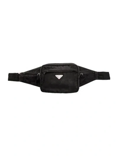 Pre-owned Prada Saffiano Leather Belt Bag In Black