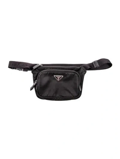 Pre-owned Prada Saffiano Leather Belt Bag In Black