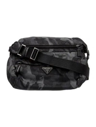 Pre-owned Prada Saffiano Leather Belt Bag In Blue