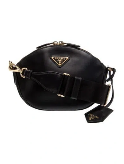 Pre-owned Prada Saffiano Leather Belt Bag Small In Black
