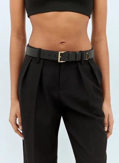 Prada Saffiano Leather Belt In Black