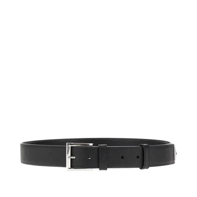 Prada Saffiano Leather Belt In Multi