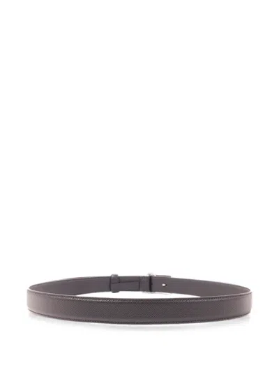 Pre-owned Prada Saffiano Leather Belt In Black