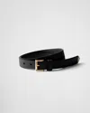 Prada Saffiano Leather Belt In Black