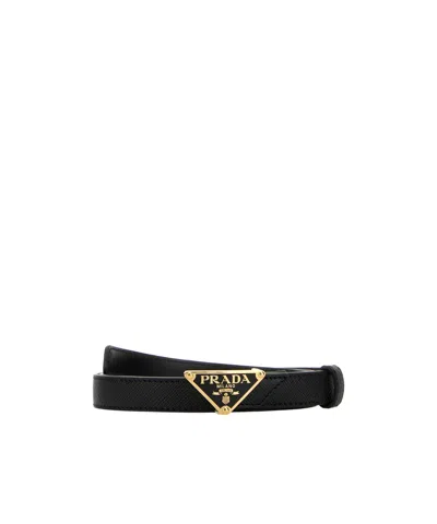 PRADA PRADA TRIANGLE-LOGO BUCKLE-FASTENED BELT