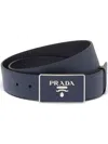Prada Saffiano Leather Belt In Blue