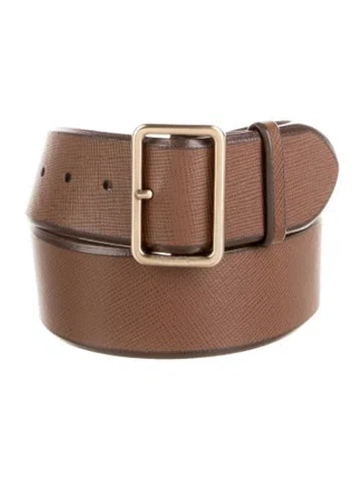 Pre-owned Prada Saffiano Leather Belt In Brown