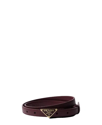 Prada Saffiano Leather Belt In Brown