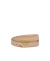 Prada Saffiano Leather Belt In Beige Khaki