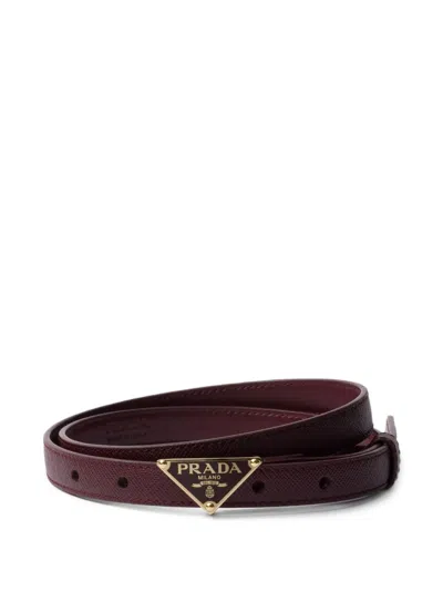 Prada Saffiano-leather Belt In Red