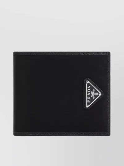 Prada Saffiano Leather Bi-fold Wallet In Blue