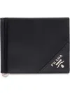 Prada Black Logo Wallet In Black