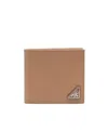 Prada Logo-plaque Saffiano Leather Wallet In Brown
