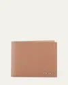 Prada Saffiano Leather Bi-fold Wallet In F0lex Caffe Baltico