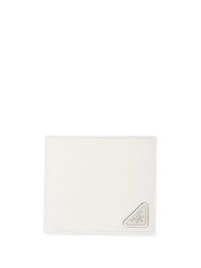 Prada Saffiano Leather Bi-fold Wallet In White