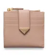 Prada Saffiano Leather Bifold Card Holder In Nude Pink