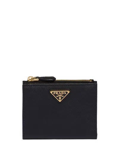 Prada Saffiano Leather Bifold Wallet In Black