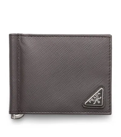 Prada Saffiano Leather Bifold Wallet In Brown