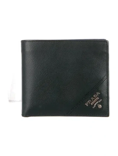 Pre-owned Prada Saffiano Leather Bifold Wallet In Multi