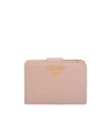 Prada Saffiano Leather Bifold Wallet In Nude
