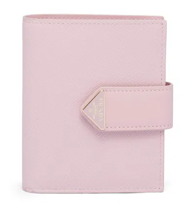 Prada Saffiano Leather Bifold Wallet In Pink