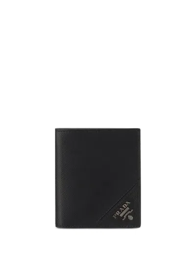 Prada Saffiano Leather Billfold In Black