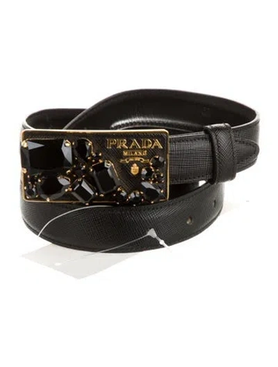 Pre-owned Prada Saffiano Leather In Black