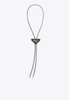 Prada Saffiano Leather Bolo Tie In Black