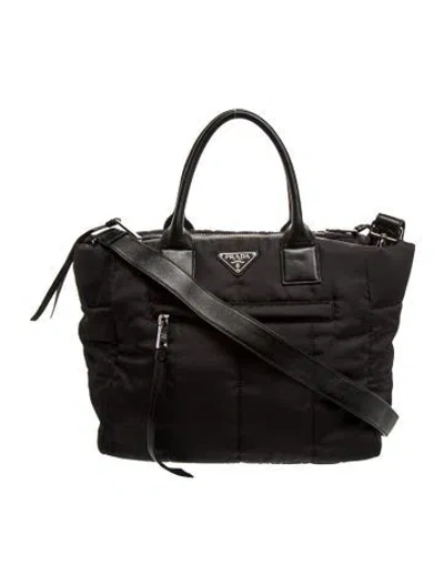 Pre-owned Prada Saffiano Leather Bomber In Black