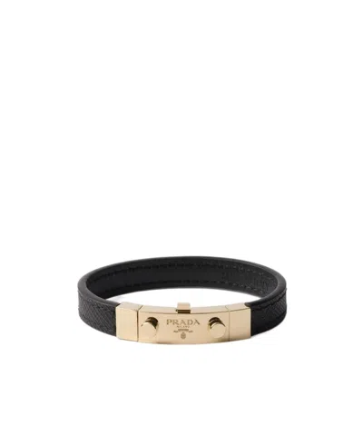 Prada Saffiano Leather Bracelet In Multi