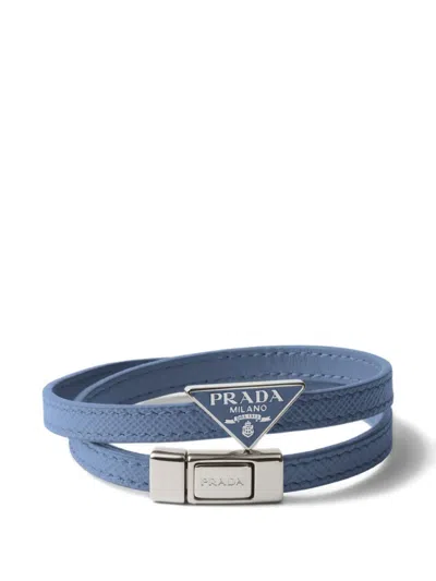 Prada Saffiano Leather Bracelet In Pink