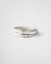 Prada Saffiano Leather Bracelet In White