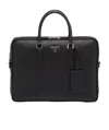 Prada Saffiano Leather Briefcase In Black
