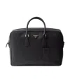 Prada Saffiano Leather Briefcase In Black