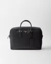 Prada Saffiano Leather Briefcase In Black