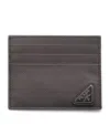 Prada Saffiano Leather Card Holder In Black