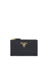 Prada Saffiano Leather Card Holder In 黑色