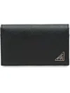 Prada Saffiano Leather Card Holder In Black