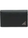 Prada Saffiano Leather Card Holder In Black