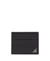 Prada Black Saffiano Leather Card Holder In Black