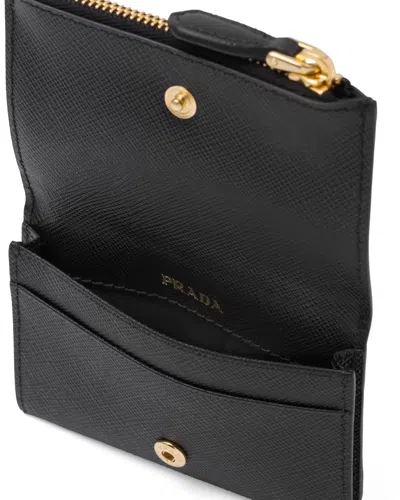 Prada Kartenetui Aus Saffiano-leder In Black