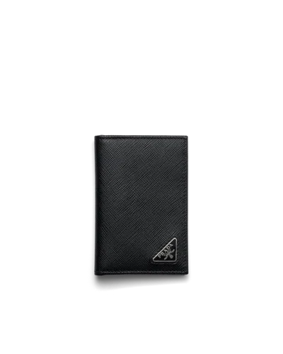 Prada Saffiano Leather Card Holder In Black