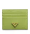 Prada Saffiano Leather Card Holder In Lawn Green