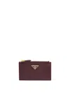 Prada Saffiano Leather Card Holder In Pink