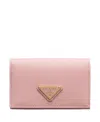 Prada Small Saffiano Leather Wallet In Pink